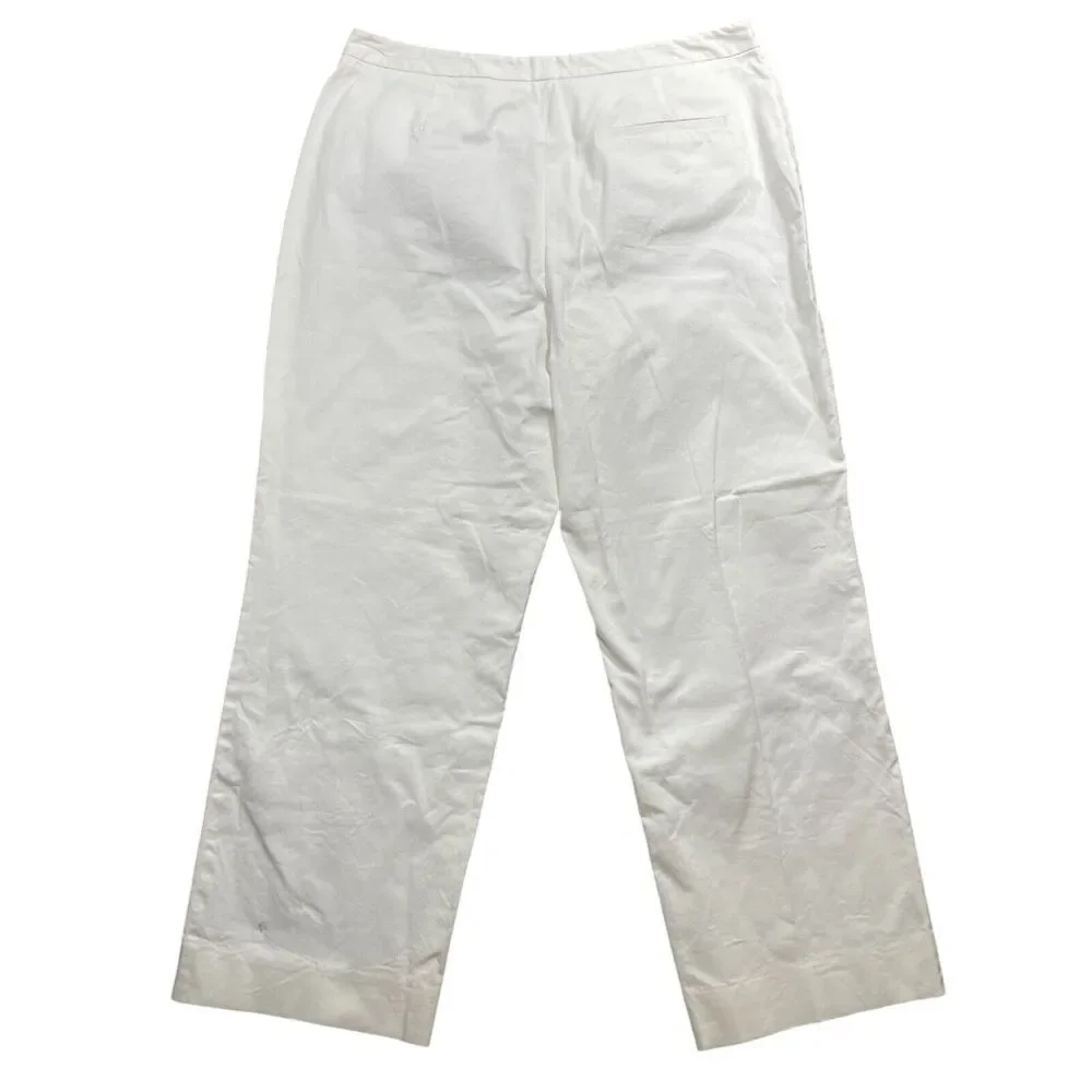 Brooks Brothers 346‎ 16 White Stretch Pants Roomy Straight Leg (small mark)